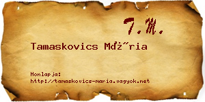 Tamaskovics Mária névjegykártya